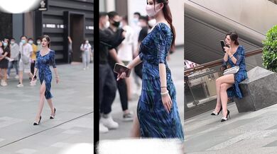 【新KingKCD】CD2445UR级！被摄影围拍的极品女神跟踪抄底[